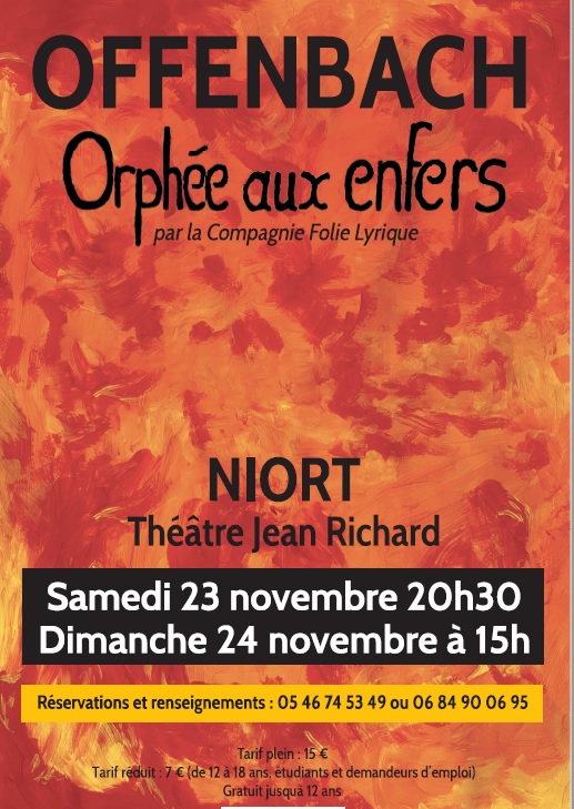 Opérette Orphée aux enfers d'Offenbach Théâtre Jean Richard Niort